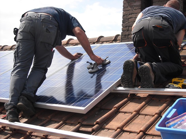 Solar panels on a roof